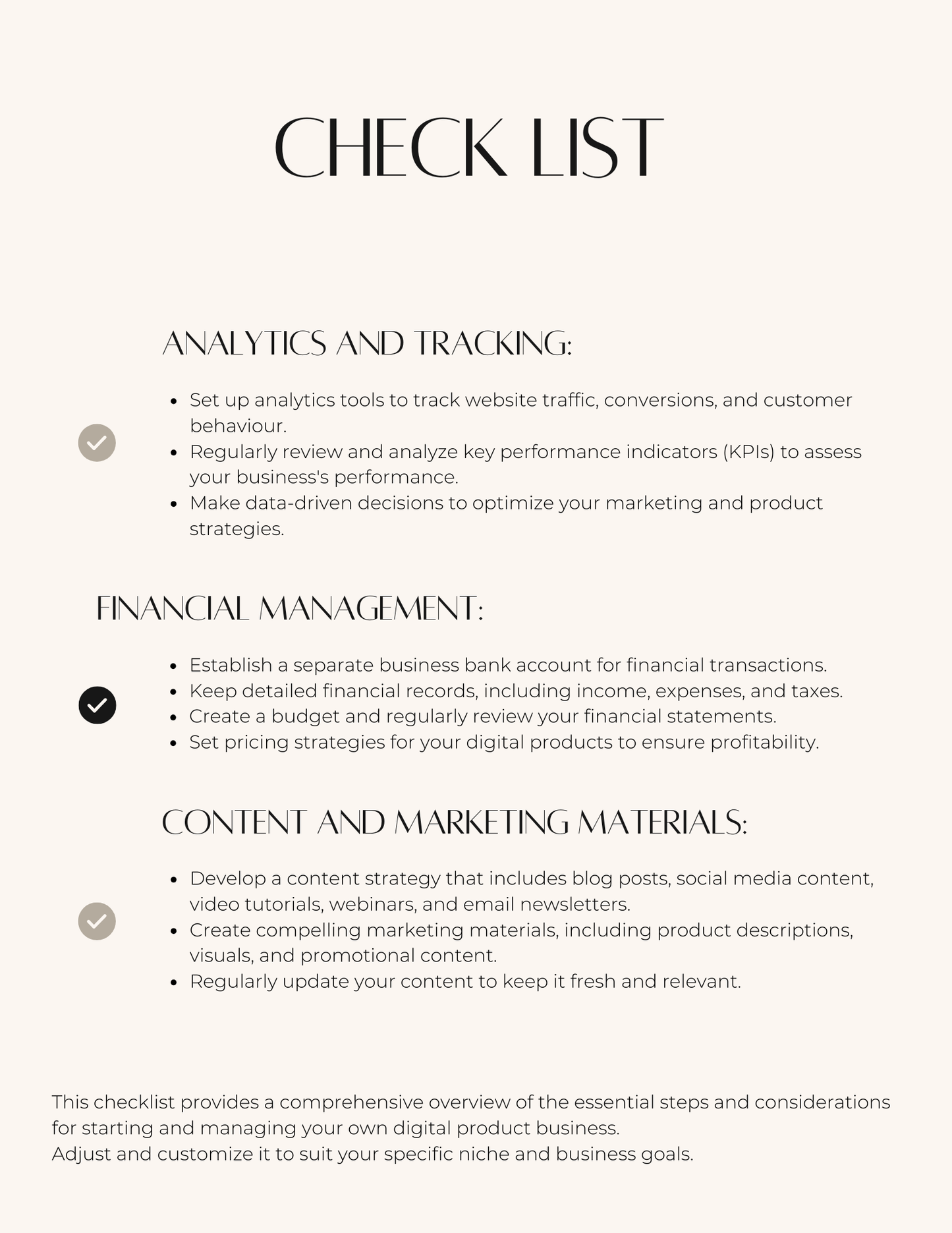 EXCLUSIVE DIGITAL MARKETING CHECKLIST