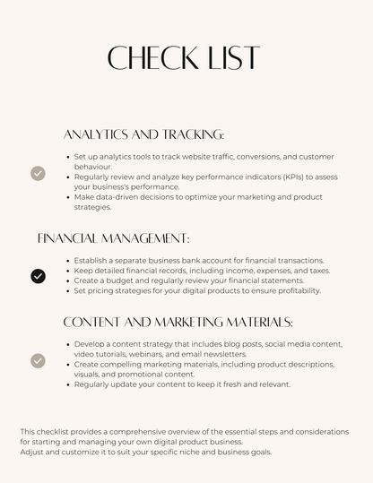 EXCLUSIVE DIGITAL MARKETING CHECKLIST